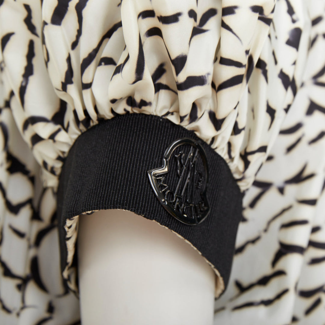 MONCLER GAMME ROUGE 2013 runway feather print puff sleeve ruffle jacket top Sz1