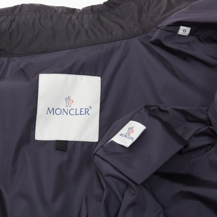 MONCLER Yukiko Giubbotto black snap buttons collared windbreaker poncho Sz.0 XS