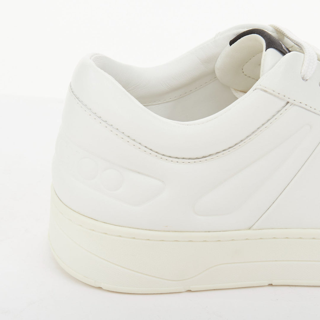 JIMMY CHOO Hawaii Crystal low top calf leather platform white sneakers EU39
