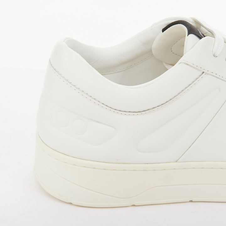 JIMMY CHOO Hawaii Crystal low top calf leather platform white sneakers EU39