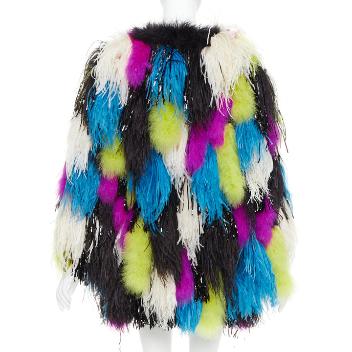 rare ALEXANDRE VAUTHIER COUTURE SS2022 Runway Maison Lemarie ostrich tinsel coat