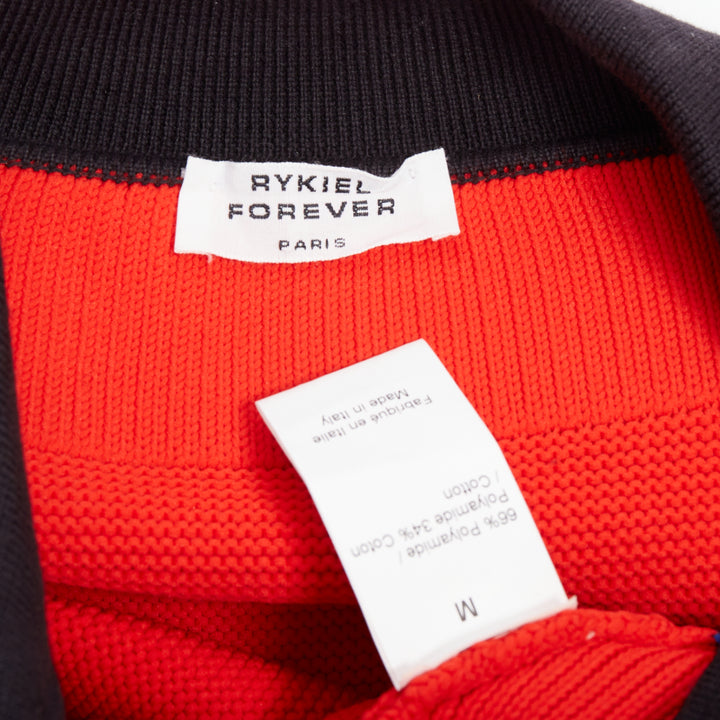 SONIA RYKIEL Forever Saint Germain red blue knitted sweater dress  M