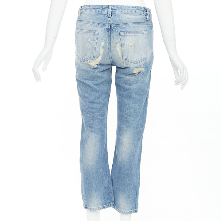 ACNE STUDIOS Pop Trash blue washed cotton ripped distressed back  jeans FR34 XS