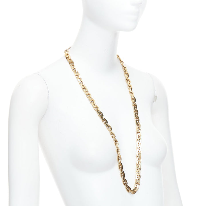 LANVIN Vintage gold multi chain hoop cuban loop necklace belt