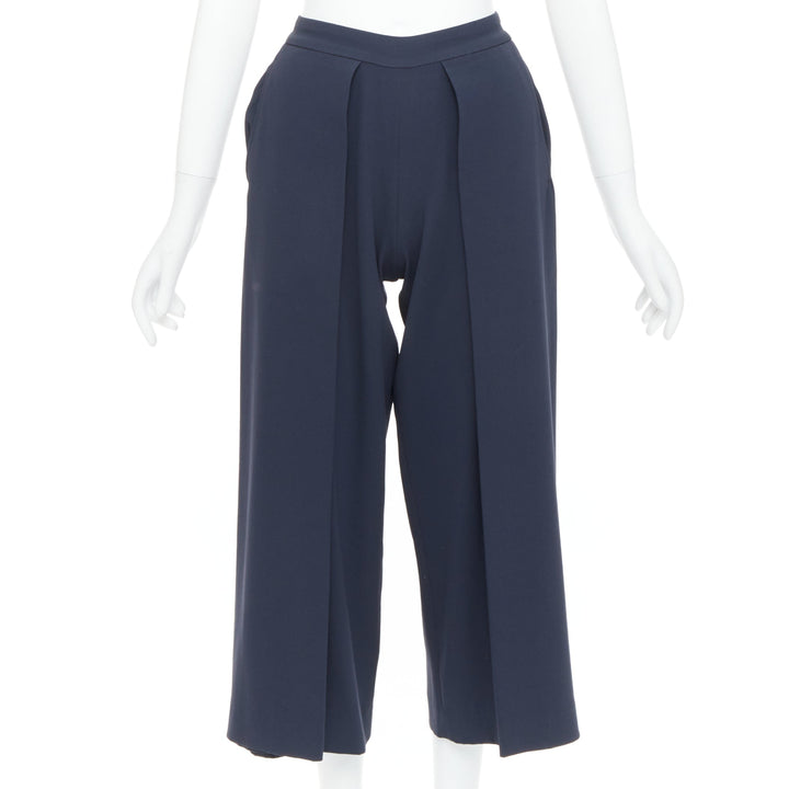 RAG & BONE dark grey inverted pleated cropped wide pants US0 XS