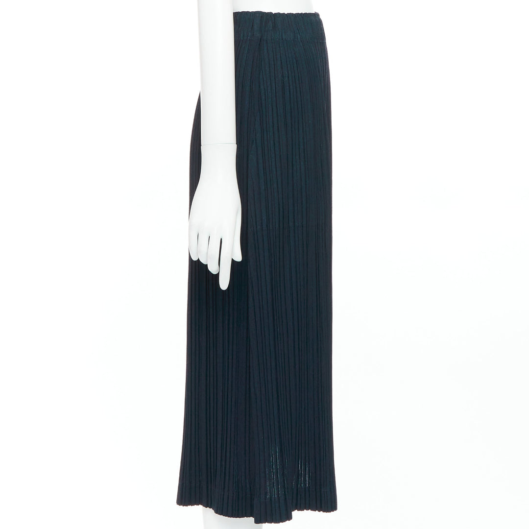 ISSEY MIYAKE Pleats Please wool blend pleated plisse slit back skirt JP3 L