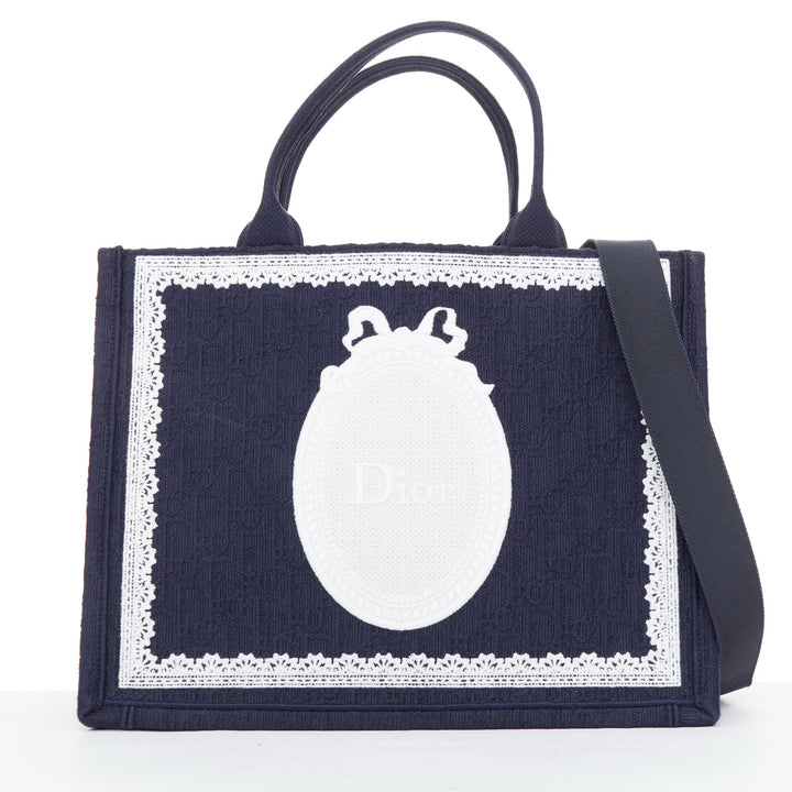 CHRISTIAN DIOR 2026 JW Anderson Medium Book Tote oblique lace Medaillon bag
