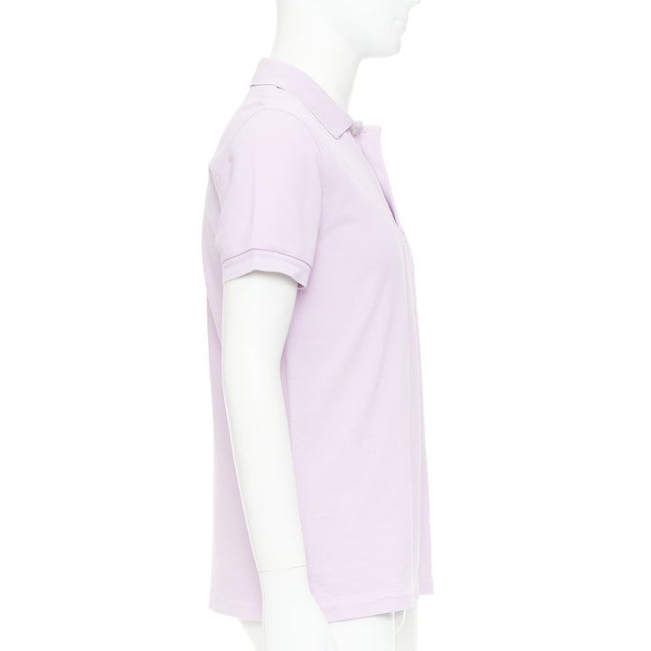 TOM FORD light purple pink cotton TF logo hem pique polo shirt IT48 M