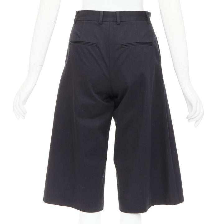 RED VALENTINO black cotton blend high waisted culottes bermuda shorts IT38 XS