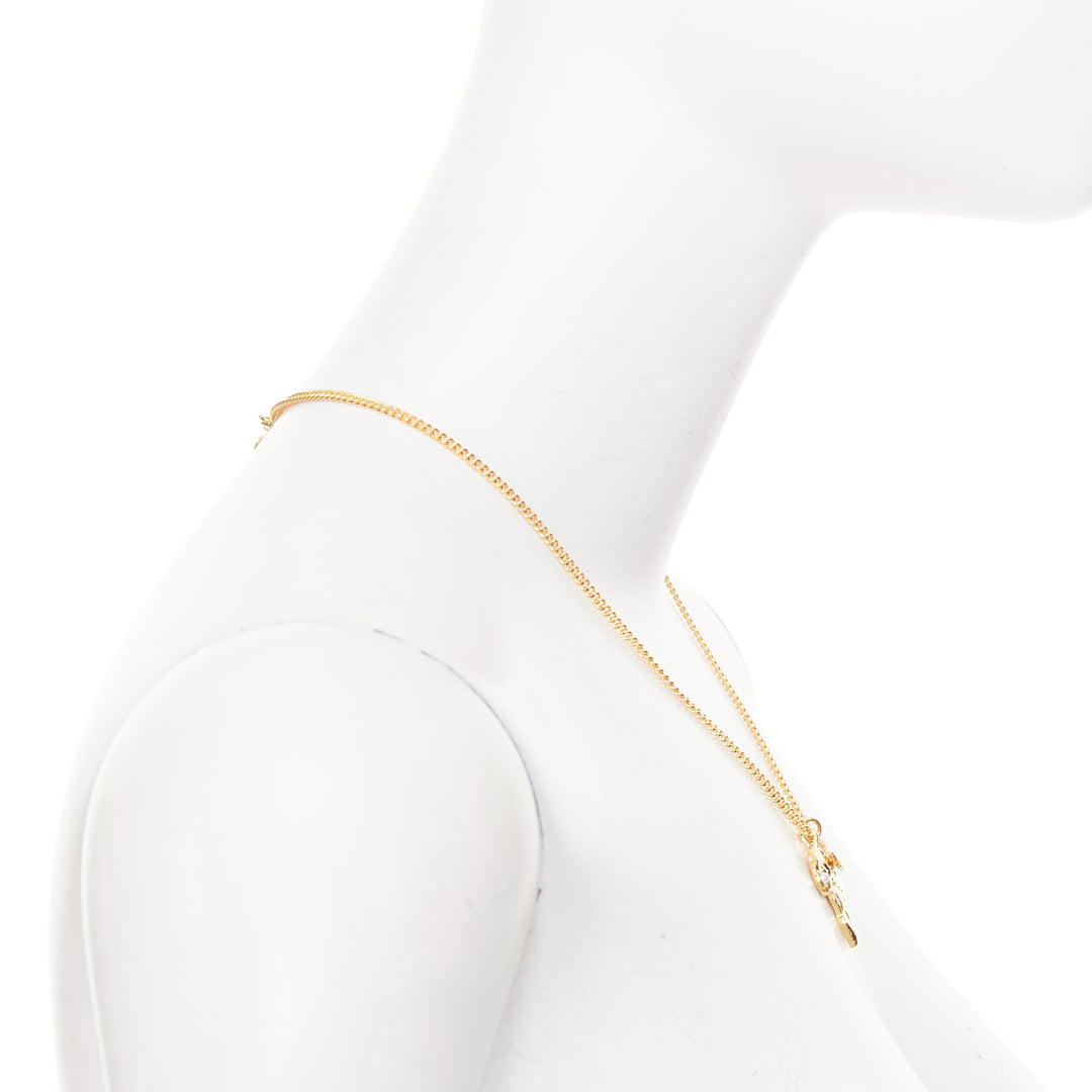 CHANEL G23A 2023 VIC Limited Gift gold CC logo Africa Map pearl strass necklace