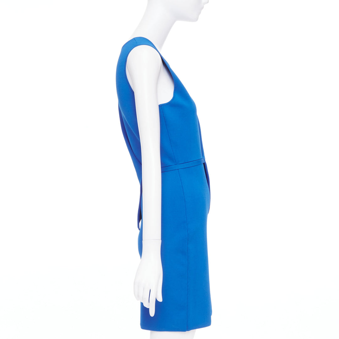 ALEXANDER WANG electric blue half peplum crew neck knitted dress M