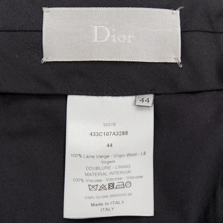 DIOR HOMME Hedi Slimane navy 100% virgin wool pinstripe dress pants FR44 XS