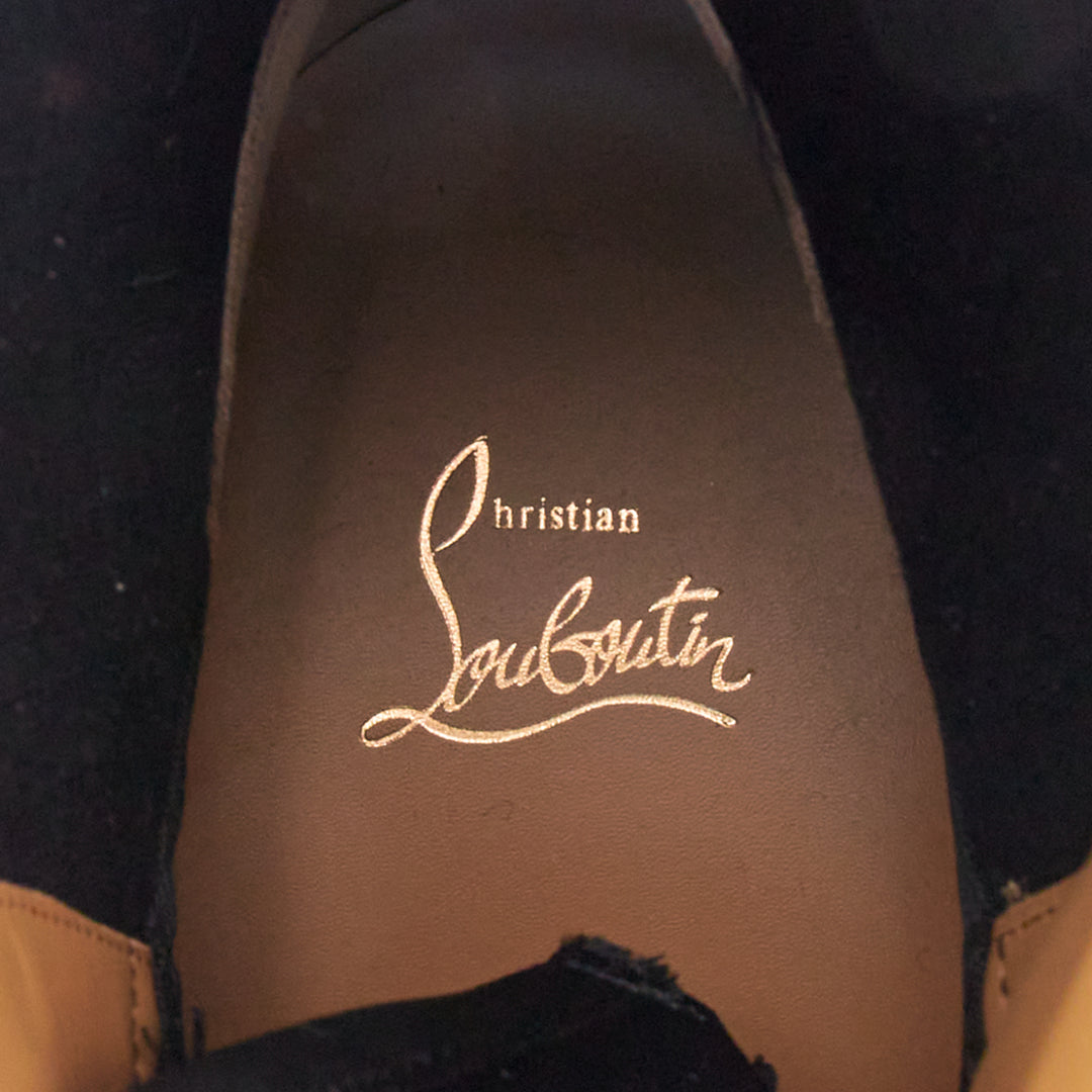 CHRISTIAN LOUBOUTIN Panaroot Dune 40 black canvas platform ankle boots EU43 US10