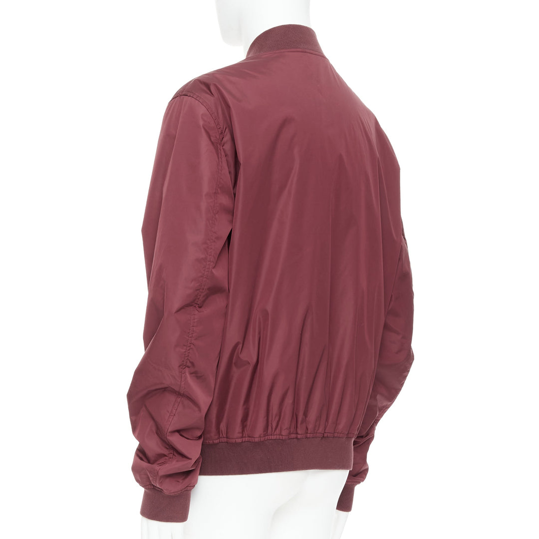 GUCCI 2015 Reversible  burgundy nylon GG monogram zip bomber IT54 XXL