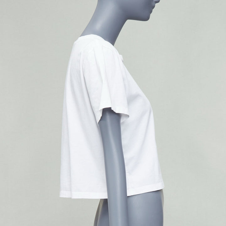 Female mannequin wearing Celine by Hedi Slimane White Cotton Women Top in Size  S | Available at JHROP