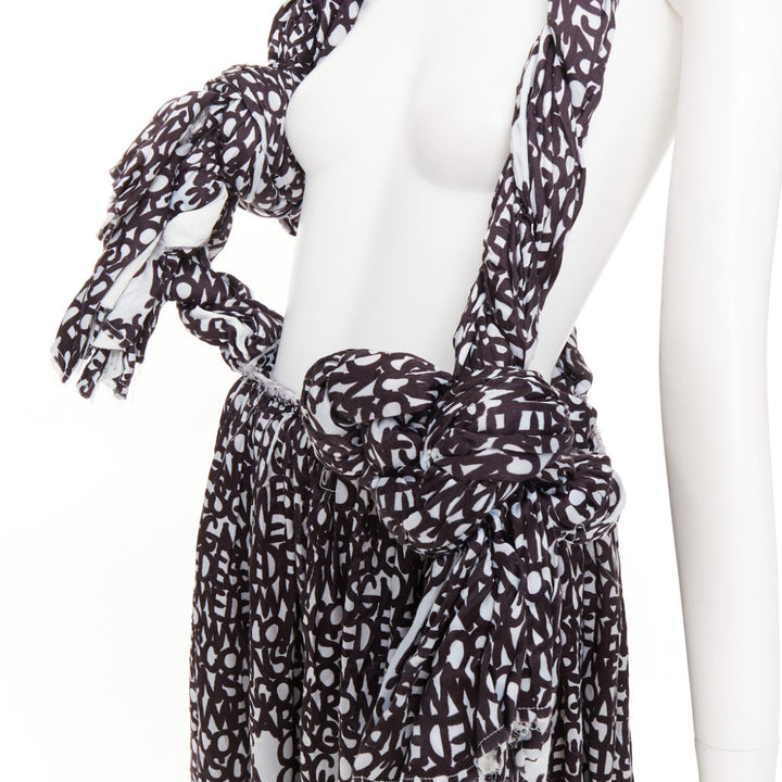COMME DES GARCONS 2018 multidimensional graffiti knotted rope pinafore skirt S
