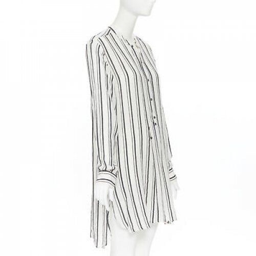 ISABEL MARANT viscose cotton blend grey beige stripe tunic casual dress FR38 S