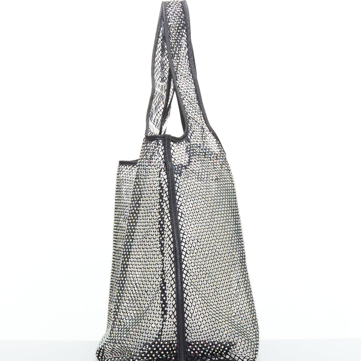 3.1 PHILLIP LIM psychedelic fine crystal mesh PVC lined market tote bag