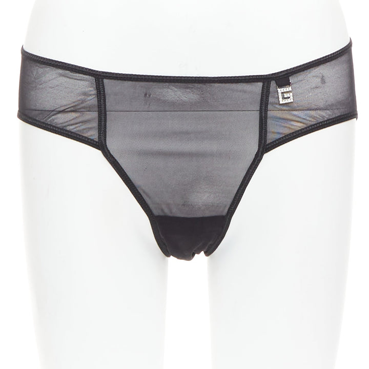 GUCCI Tom Ford Vintage crystal G logo sheer under bottom pants S