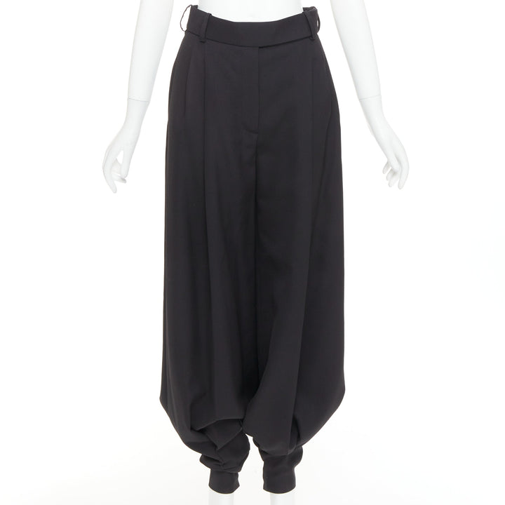rare ALEXANDRE VAUTHIER COUTURE AW2020 Runway black wool bloomer barrel pants
