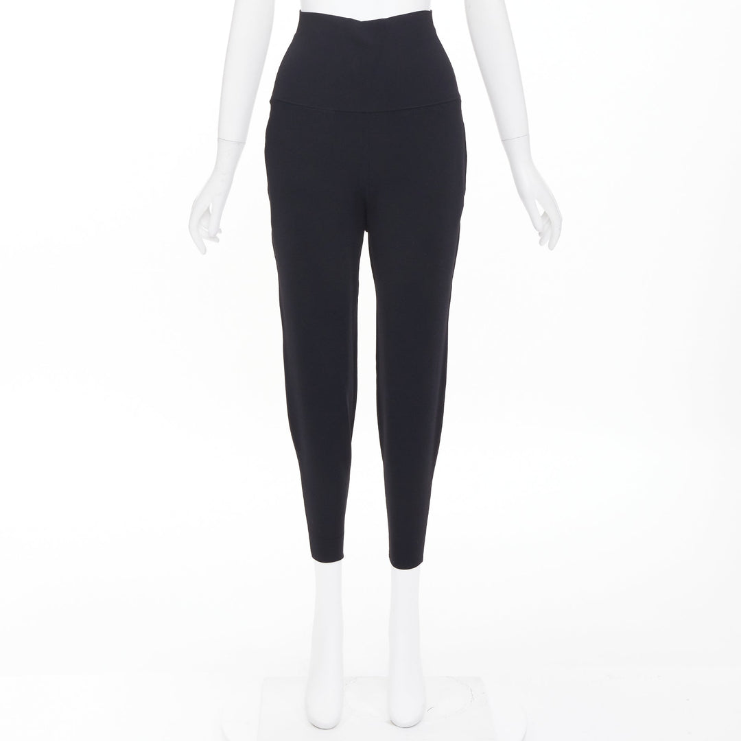 STELLA MCCARTNEY 2014 black knit rayon blend high waisted harem pants IT34 XXS
