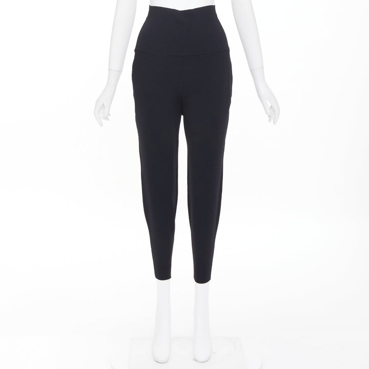 STELLA MCCARTNEY 2014 black knit rayon blend high waisted harem pants IT34 XXS