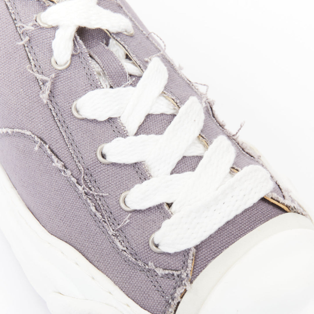 MIHARA YASUHIRO Hank grey canvas OG sole distressed low top sneakers
