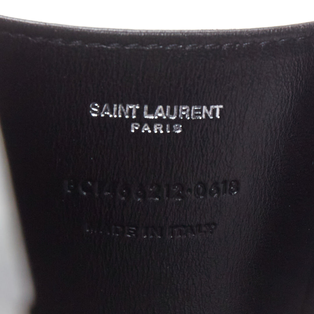 SAINT LAURENT Love Box red patent silver YSL logo heart box clutch chain bag