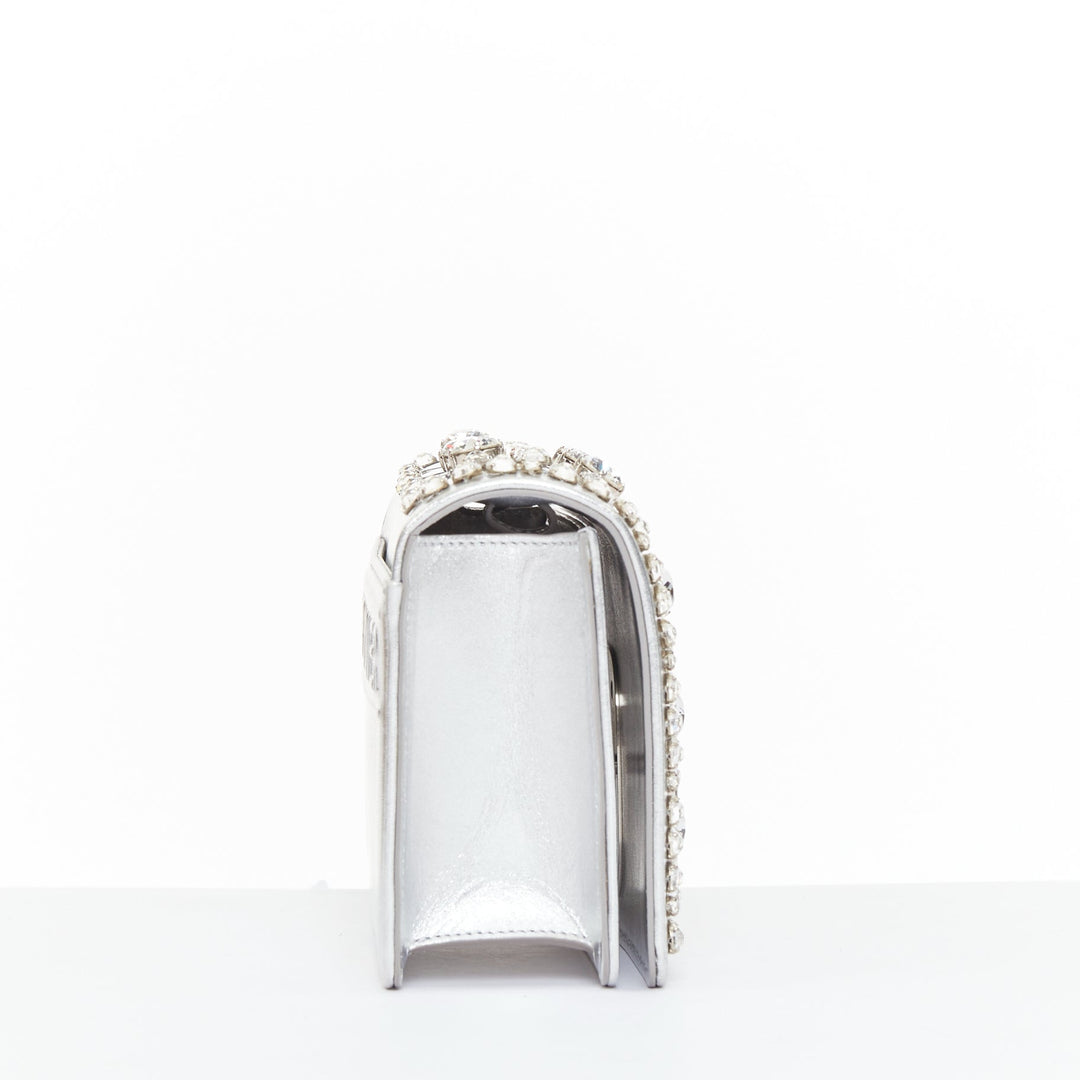 ROGER VIVIER 2023 Kaleidochoc Viv Choc Mini Disco silver sequin crystal bag