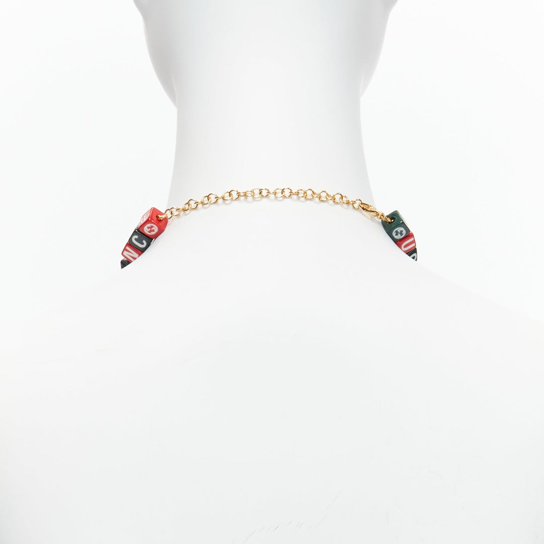 GUCCI BALENCIAGA 2021 Hacker Project Symbols red green cubes short necklace