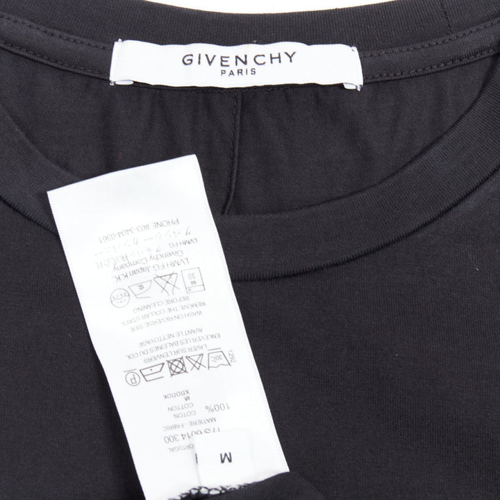 GIVENCHY black cotton star textured print fitted short sleeve tshirt S