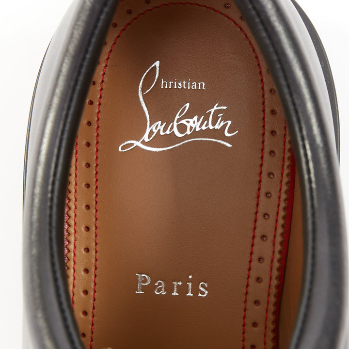 CHRISTIAN LOUBOUTIN Our Pabelito black smooth calf leather lug derby EU43 US10