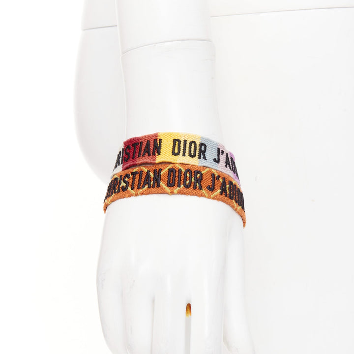 DIOR 2018 J'adior Friendship Bracelet Set of 2 embroidered logo bracelets