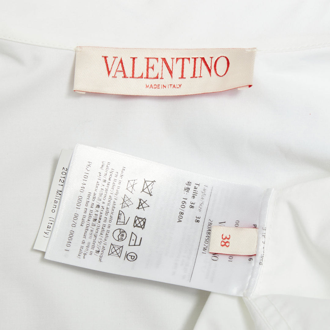 VALENTINO 2022 Cocoon Bianco Ottico white cotton poplin cocoon shirt IT38 XS