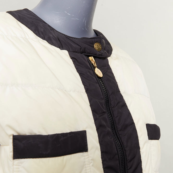 MONCLER G32-003 Piumino Nuovo Daphne cream black 4 pocket padded jacket US2 S