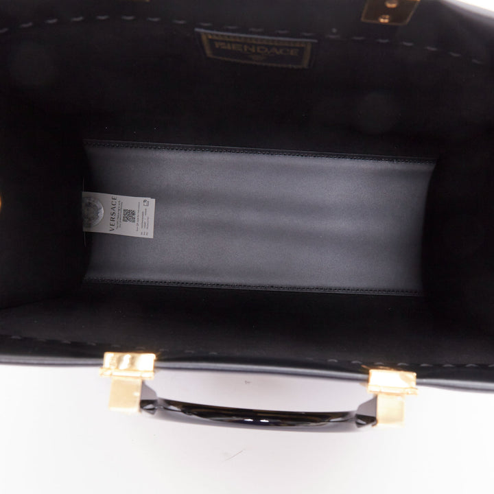 FENDI VERSACE 2022 FENDACE Sunshine black gold logo print shopper tote bag