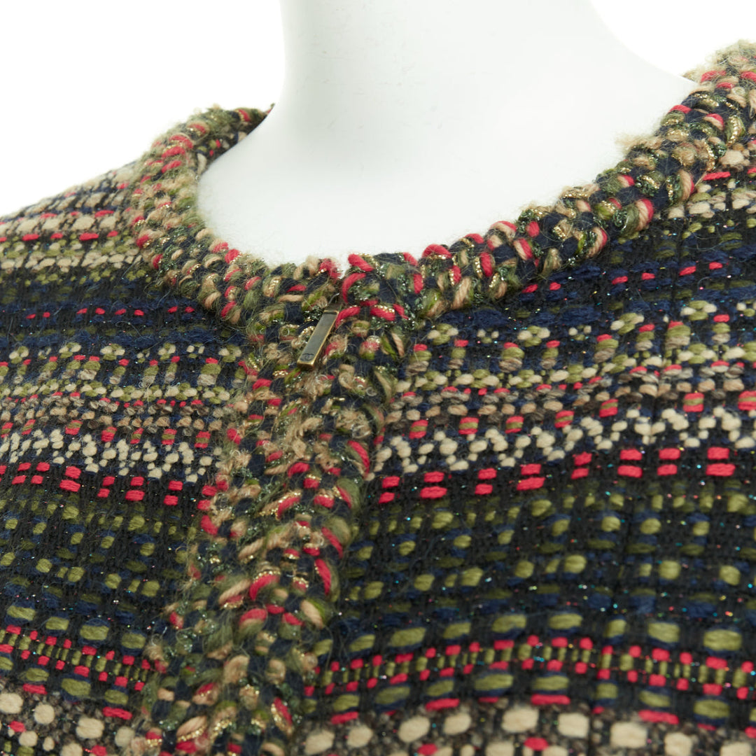 CHANEL 15A Runway Paris-Salzburg  Lesage Tyrolean tweed button jacket FR42 XL