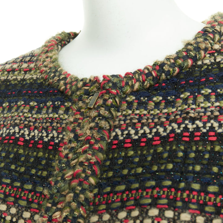 CHANEL 15A Runway Paris-Salzburg  Lesage Tyrolean tweed button jacket FR42 XL