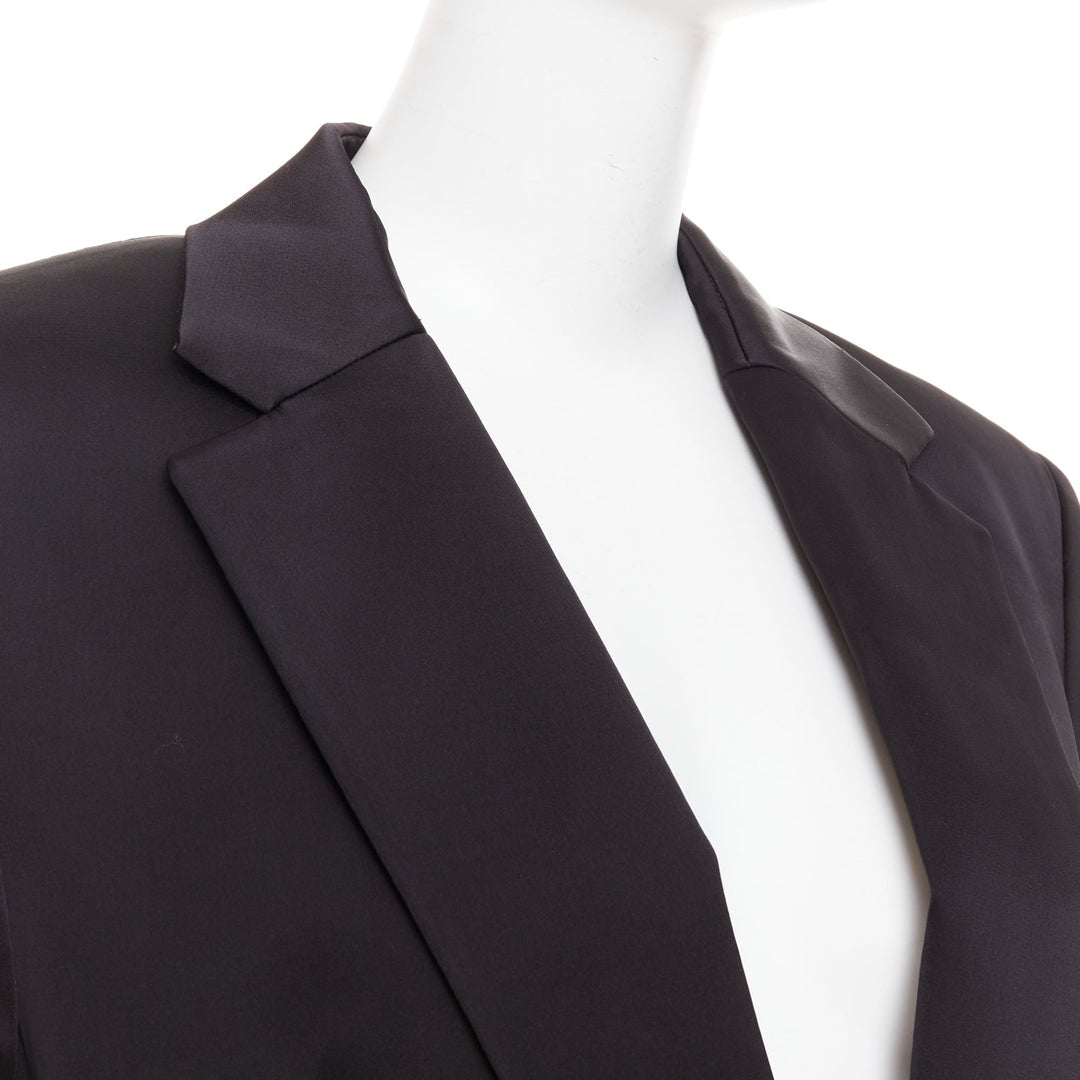 ALEXANDRE VAUTHIER black viscose flap pockets oversized blazer jacket FR40 L