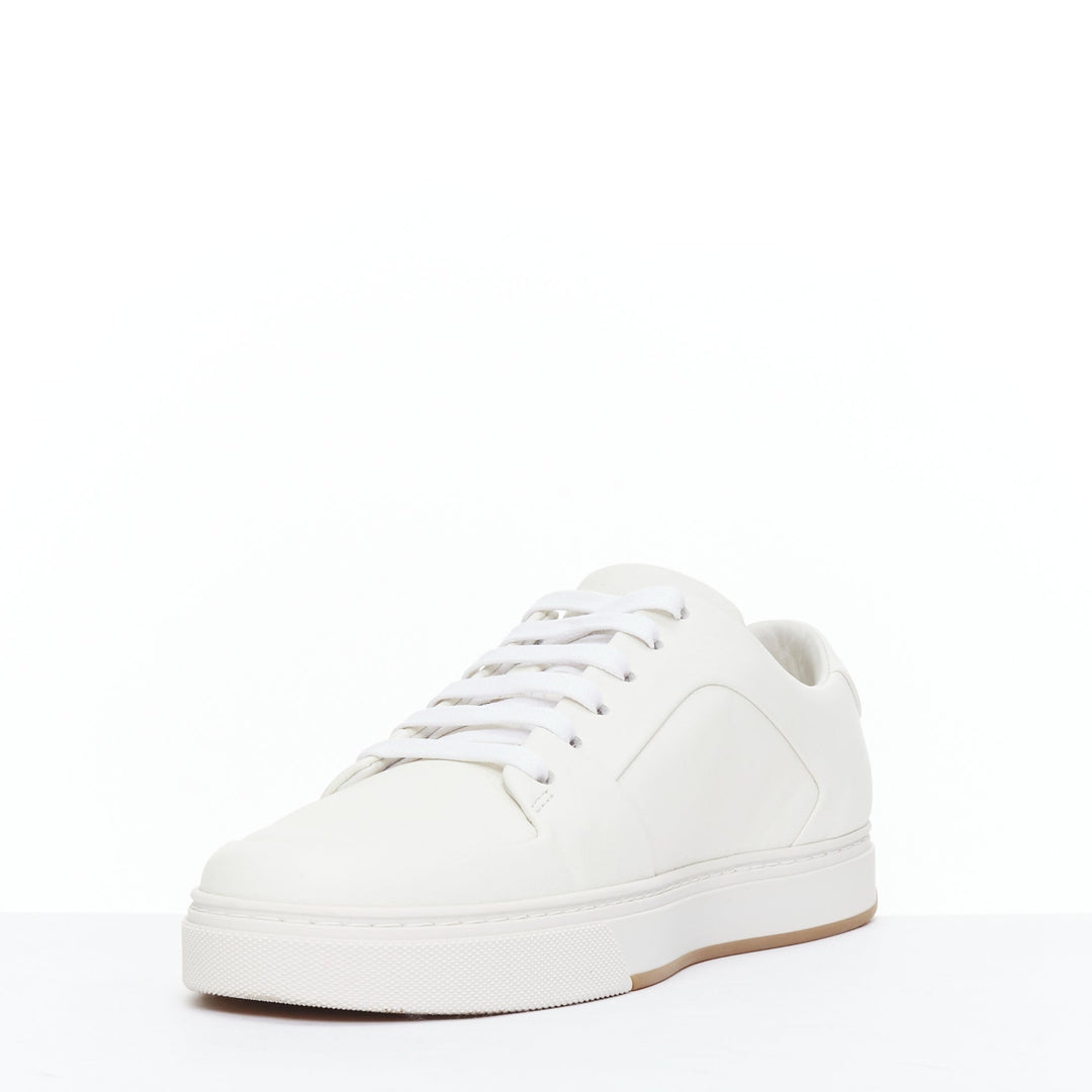 BOTTEGA VENETA white leather minimal lace up sneakers EU39