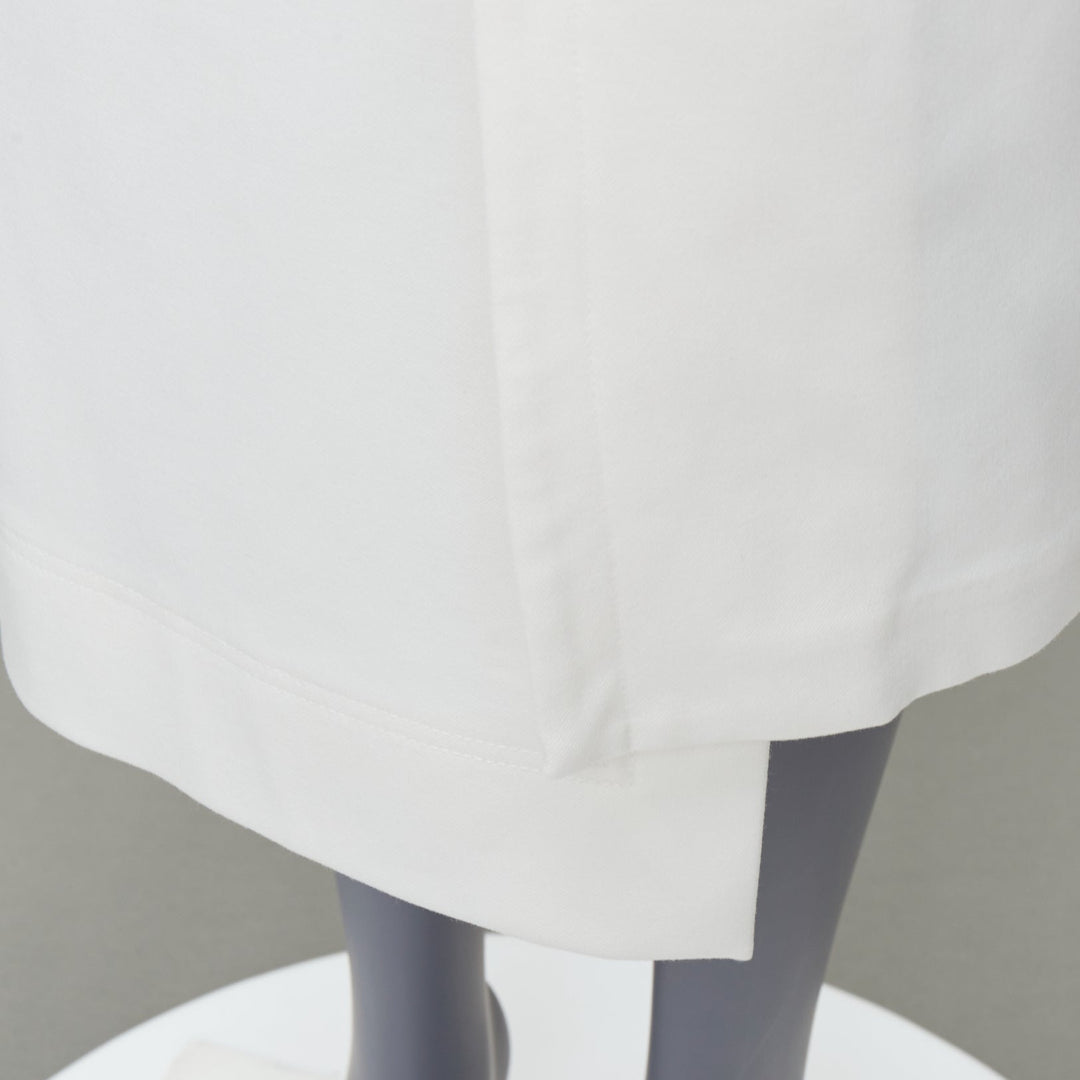 TIBI white structural buttons asymmetric darted pencil skirt US0 XS