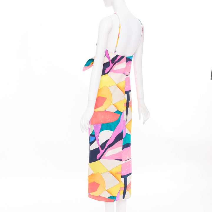 MARA HOFFMAN Lolita Deltoria abstract multicolor print cotton poplin dress M