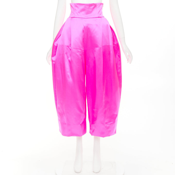 ALEXANDRE VAUTHIER SS2021 pink high waisted tulle structured puffy harem pants