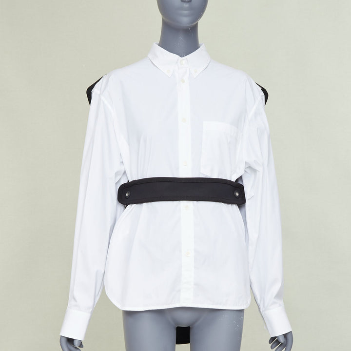 BALENCIAGA DEMNA 2017 Car Mat black padded white deconstructed shirt FR36 S
