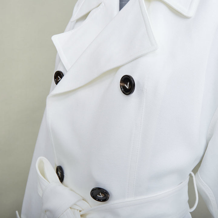 BOTTEGA VENETA Daniel Lee white cotton bubble back trench coat IT36 XXS
