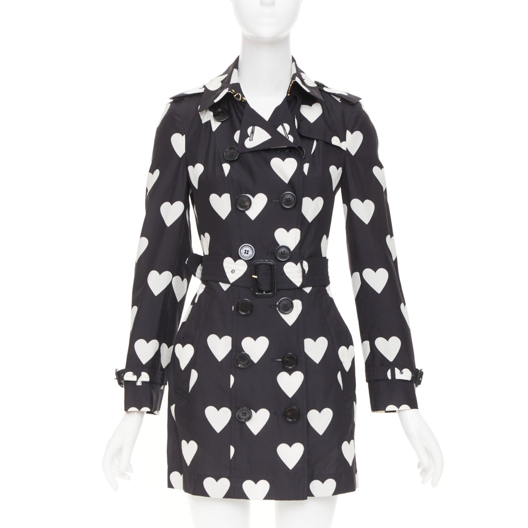 BURBERRY 2013 Runway Sandringham heart print double breasted trench jacket S