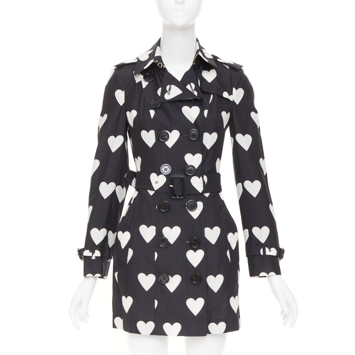BURBERRY 2013 Runway Sandringham heart print double breasted trench jacket S