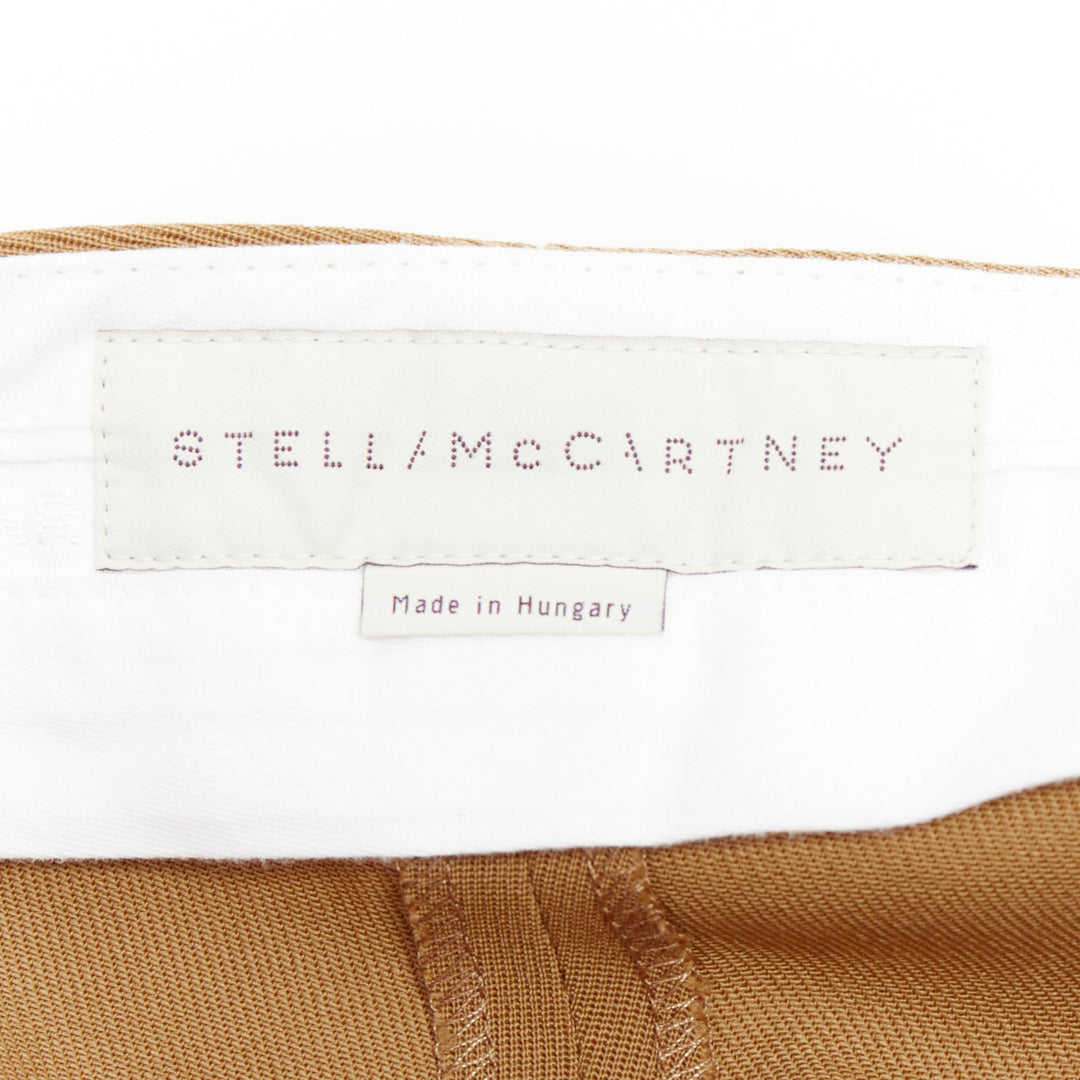 STELLA MCCARTNEY camel ribbed hem balloon tapered pants IT36 XXS