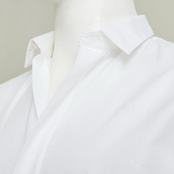 DIOR HOMME white solid cotton bee embroidered logo button down shirt EU37 XS