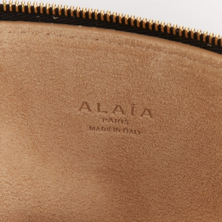 ALAIA 2025 Le Cabas Brun Sepia leopard print calf hair large open top tote bag